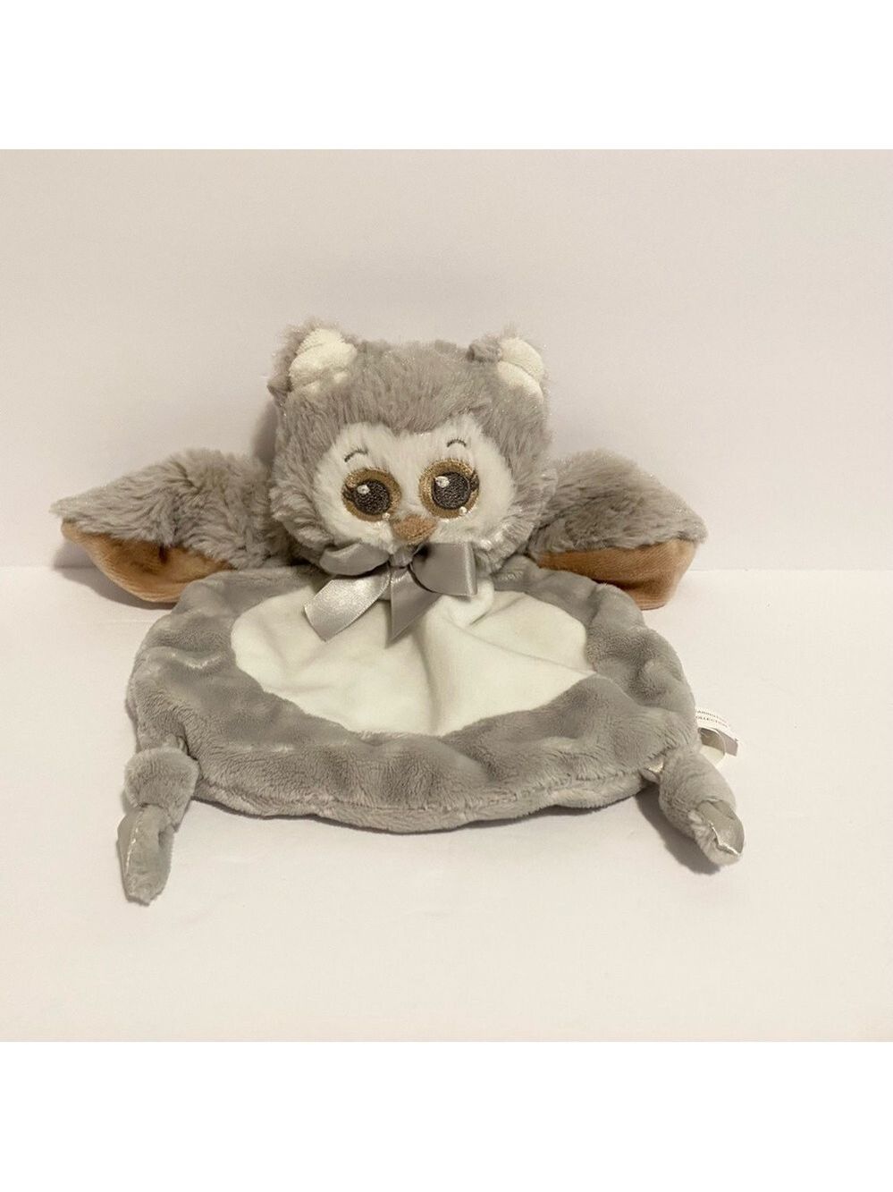 Bearington Baby Collection Owl Lovey Grey White Plush Soft Toy Bird Stuffed